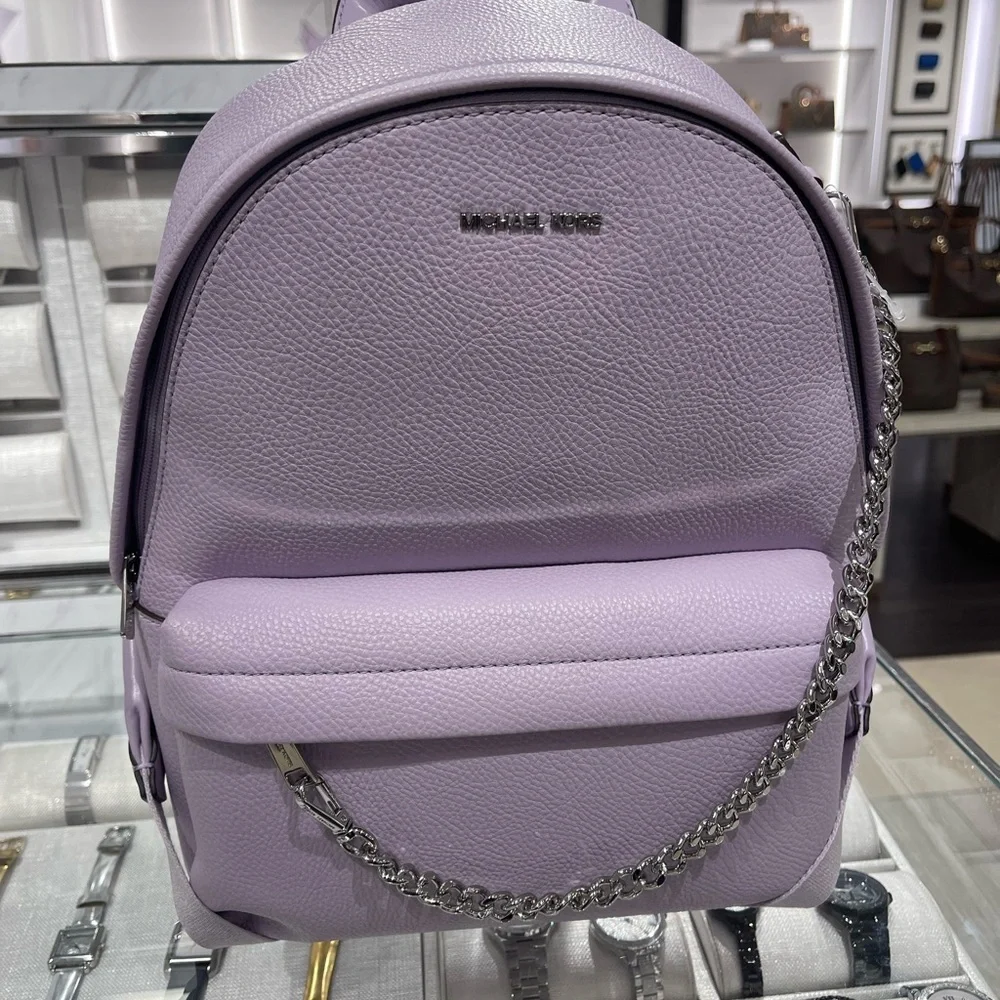 MICHAEL KORS Slater Medium Chain Backpack Quartz  NWT
